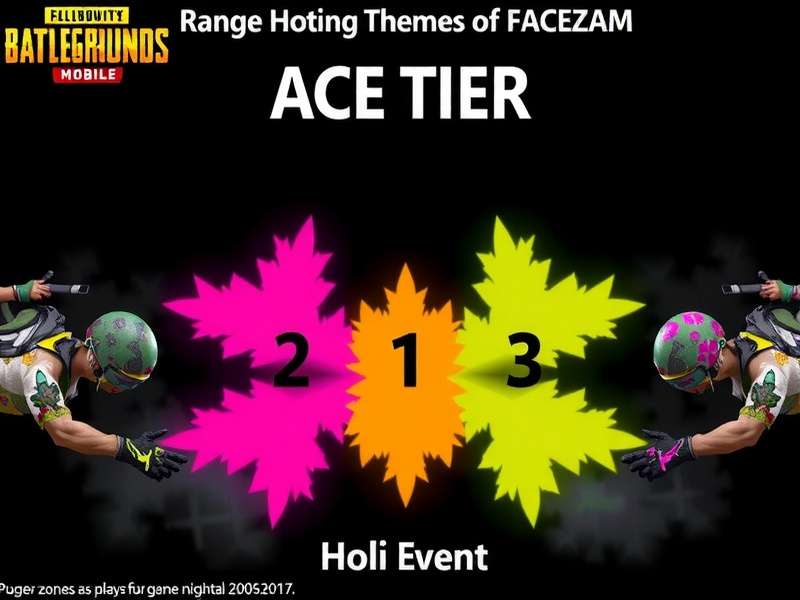 Ace Rang War Holi Event PUBG Mobile Ace Tier Holi event showing colored zones and players with rang-themed skins